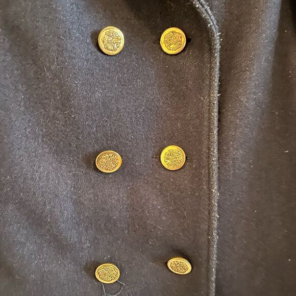 Vintage 80s Antels wool coat gold buttons oversized - Picture 4 of 11